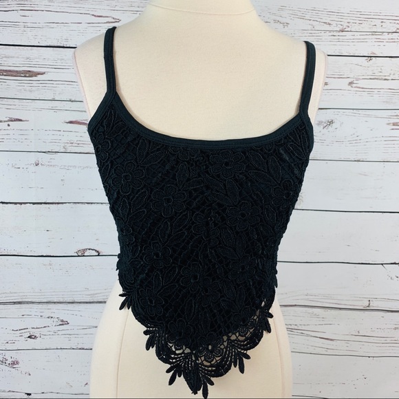 Tops - LACE MINI TOP bandana style black